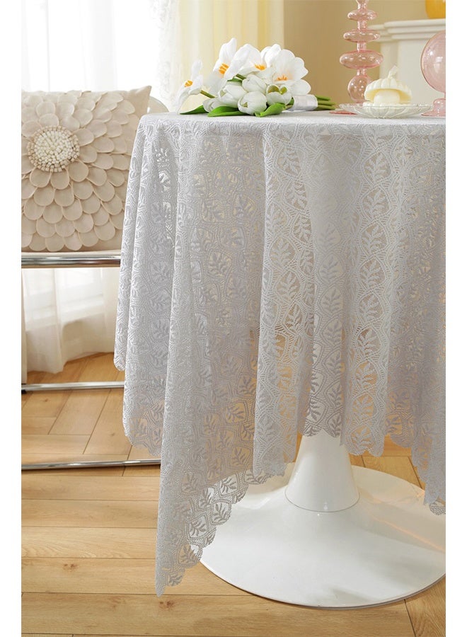 Lace Tablecloth,Small Table Cloth for Round Coffee Table 90 x 90cm -Grey - Image 5